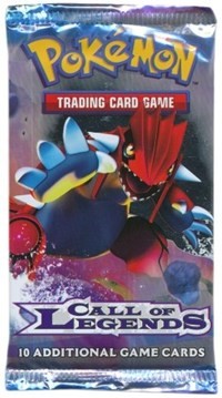 Image of the front of a booster pack from the Call of Legends set of pokemon cards